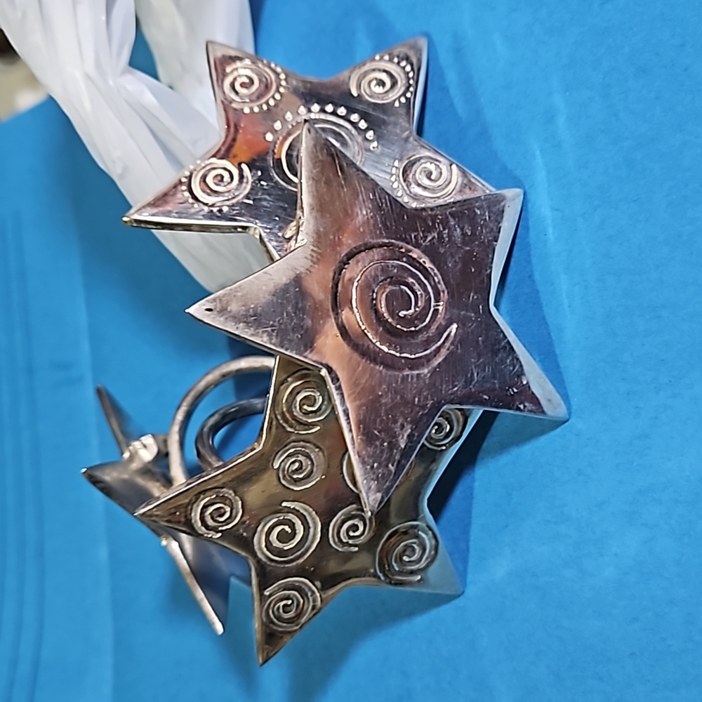 Vintage Pier 1 Silver Plate Star Shaped Napkin Holders (4pcs)